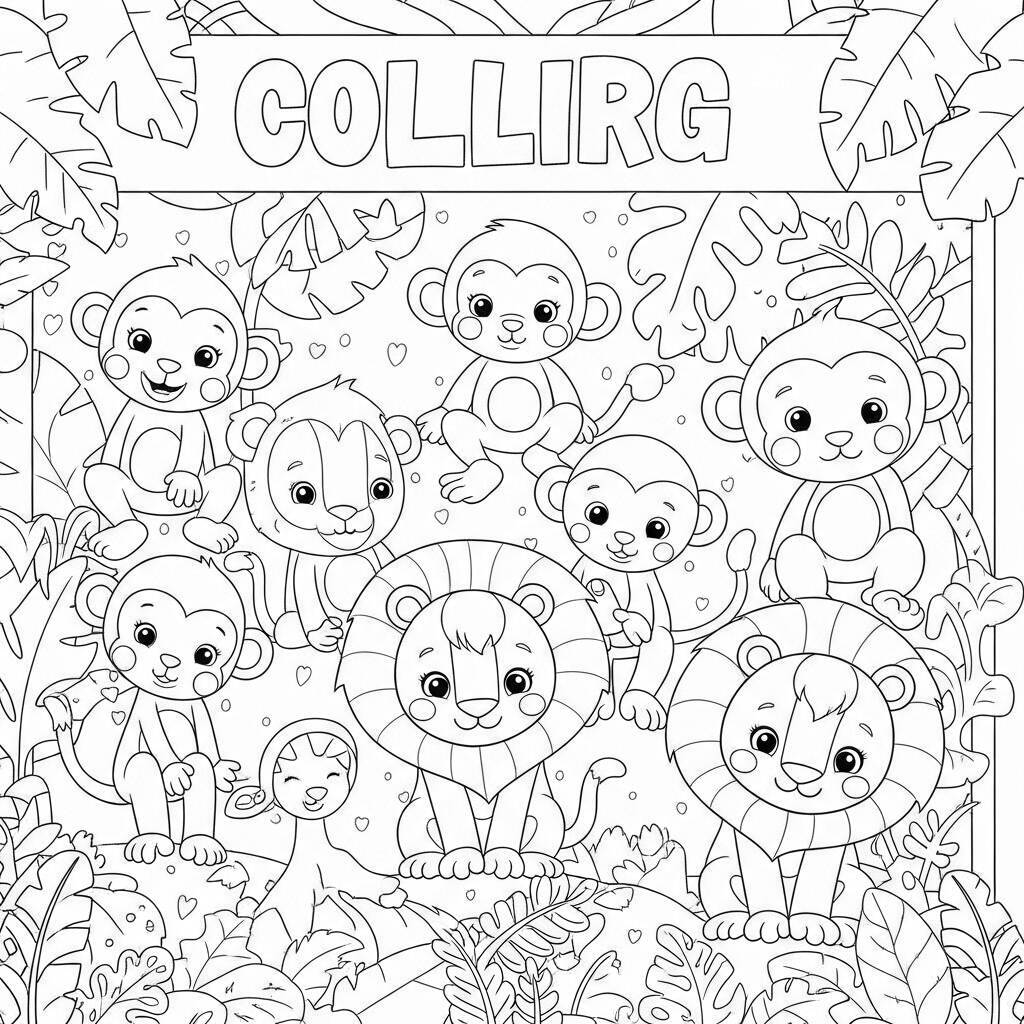 Jungle Animals Coloring Page