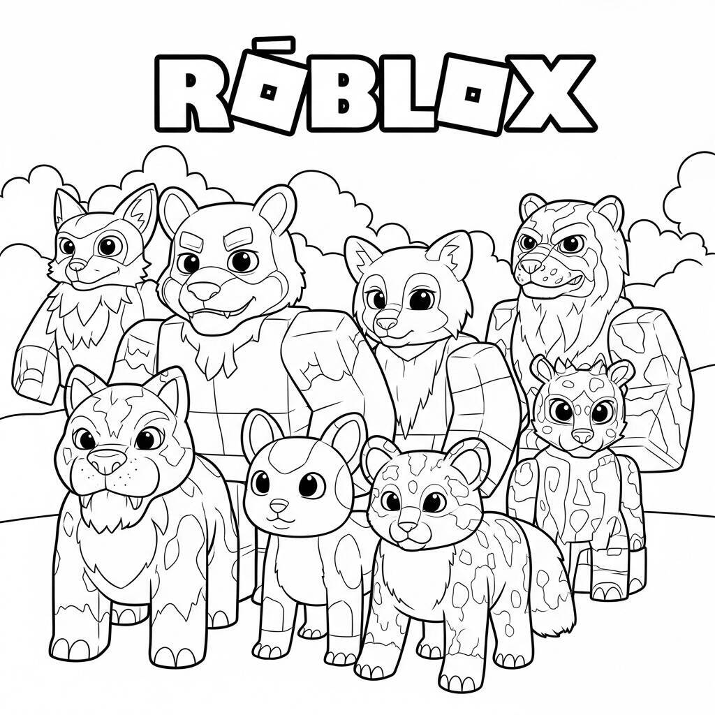 Desenho de Animais do Roblox para Colorir