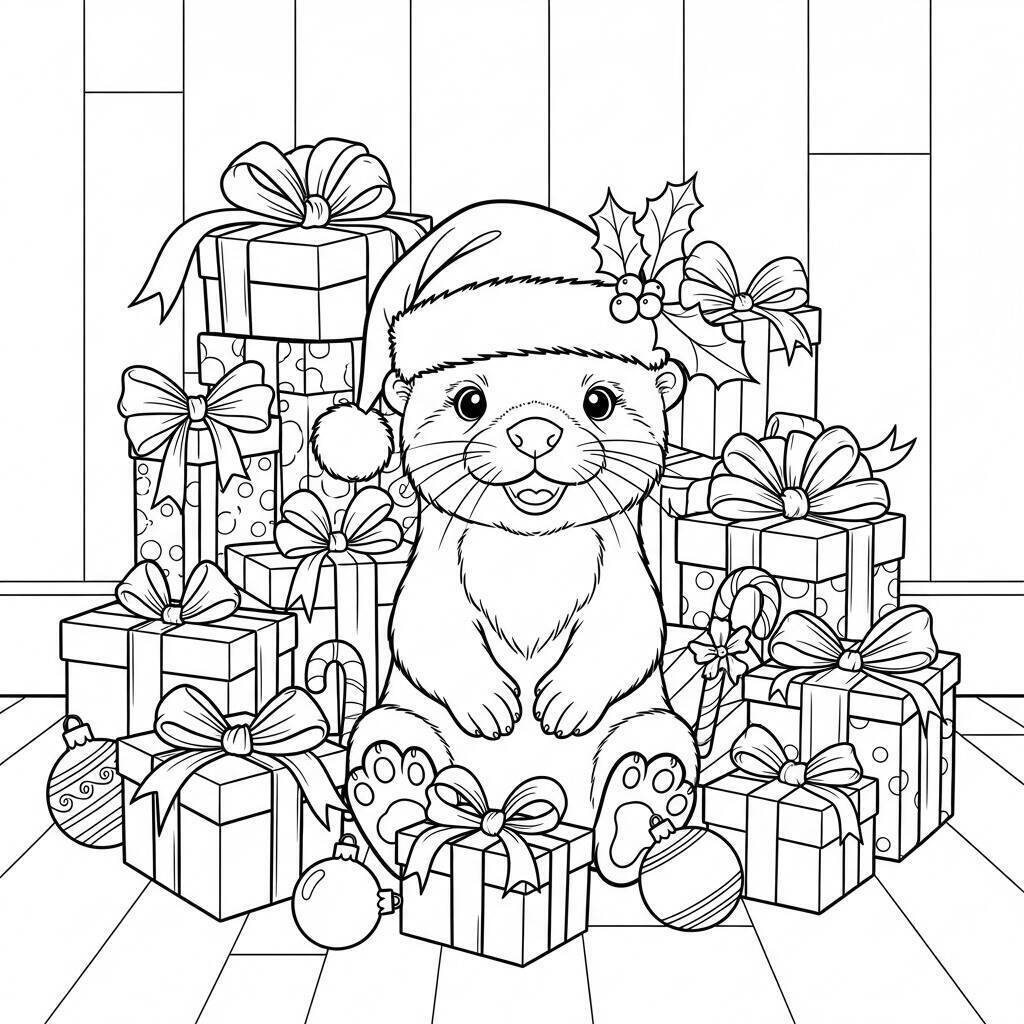 Coloriage d'animaux de Noël