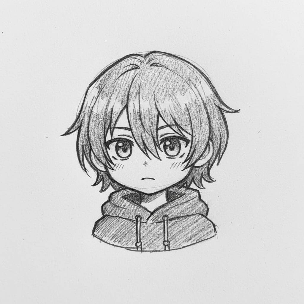Desenho de Anime para Desenhar de Menino com Cabelos Curtos