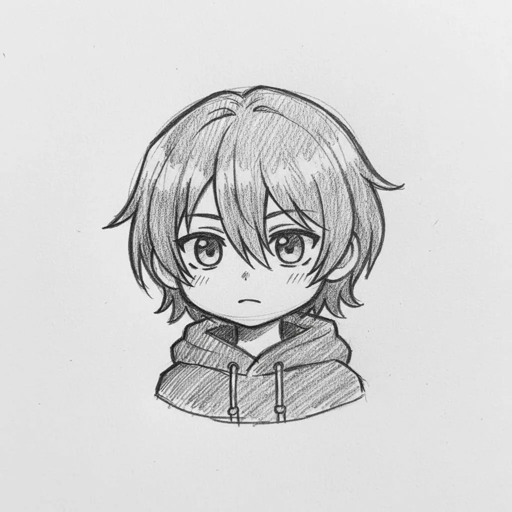 Desenho de Anime para Desenhar de Menino com Cabelos Curtos