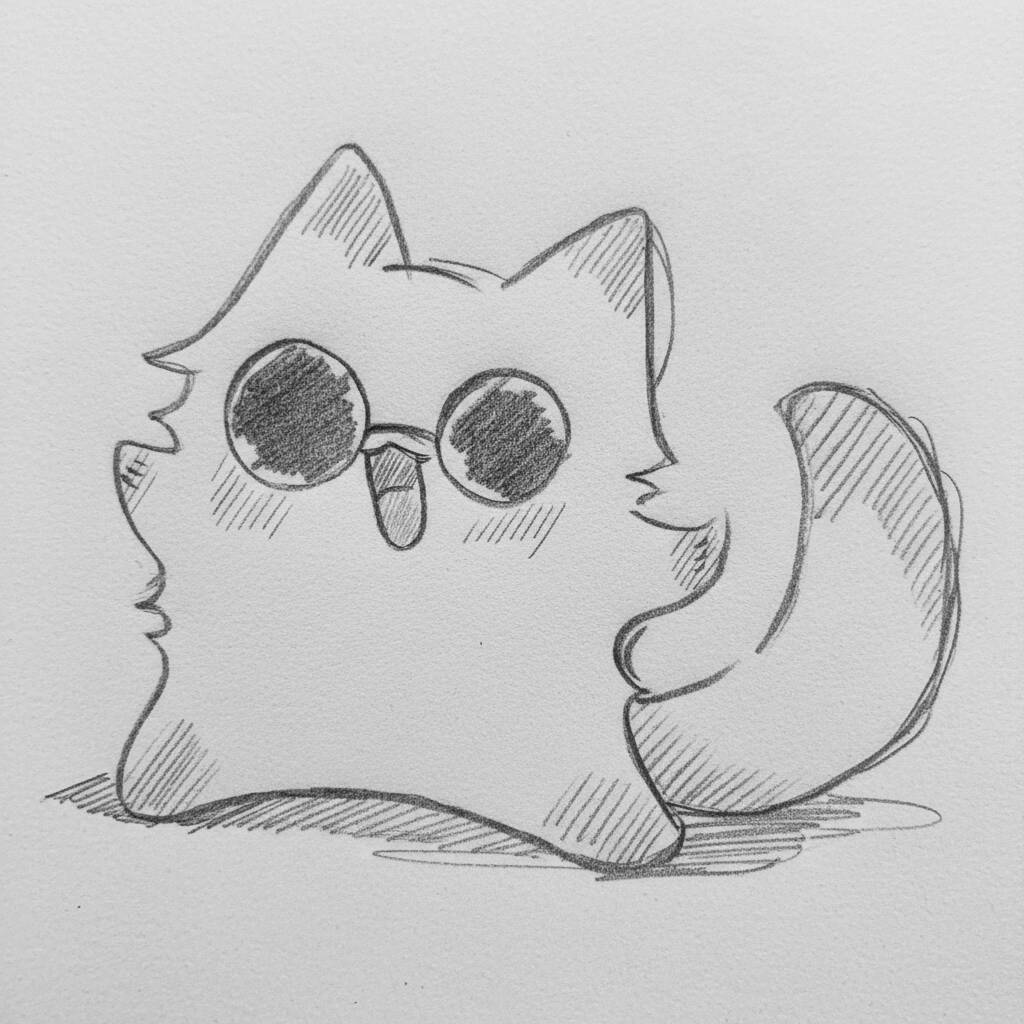 Desenho de Anime para Desenhar de um gato fofo