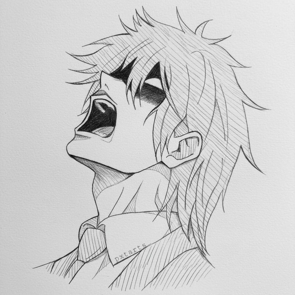 Desenho de Anime para Desenhar de um personagem com cabelo descolorido