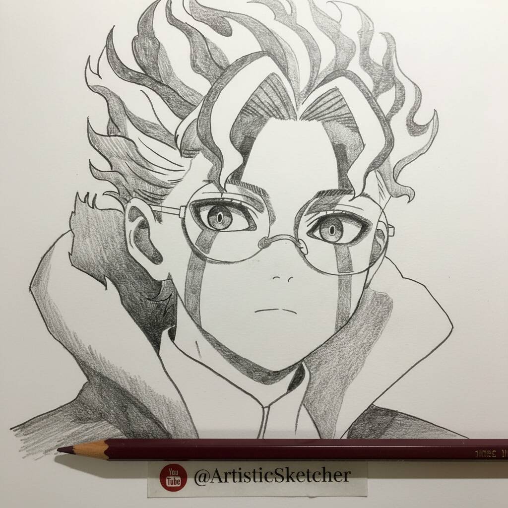 Desenho de Anime para Desenhar de um personagem com cabelo estilizado