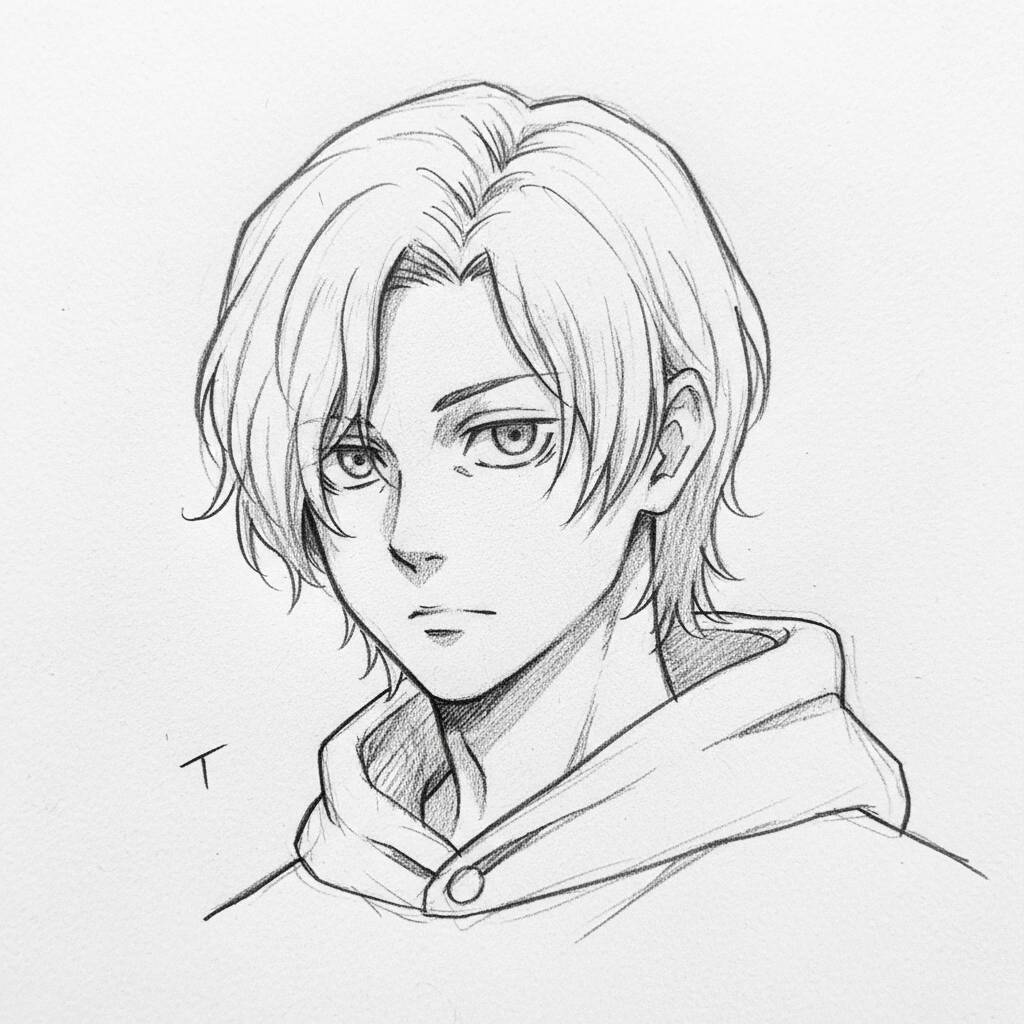 Desenho de Anime para Desenhar de um personagem masculino