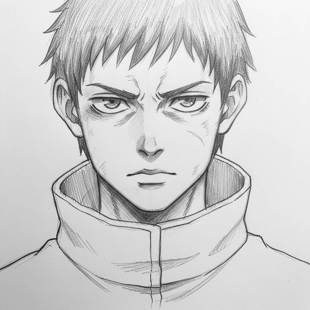 Desenho de Anime para Desenhar de um personagem masculino
