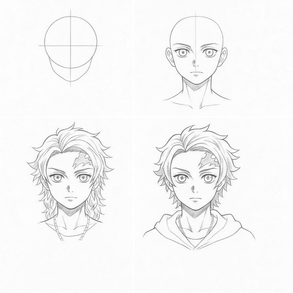 Desenho de Anime para Desenhar de um personagem masculino