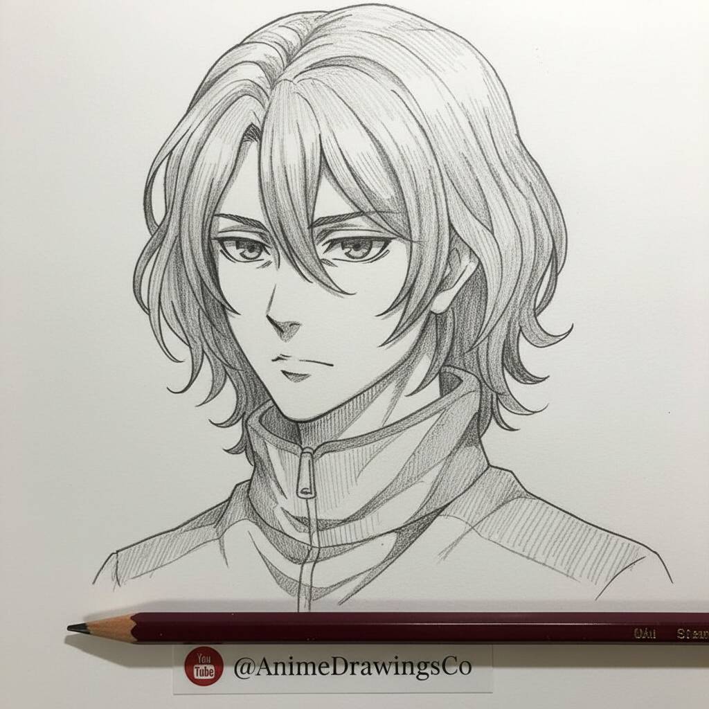 Desenho de Anime para Desenhar de um personagem masculino