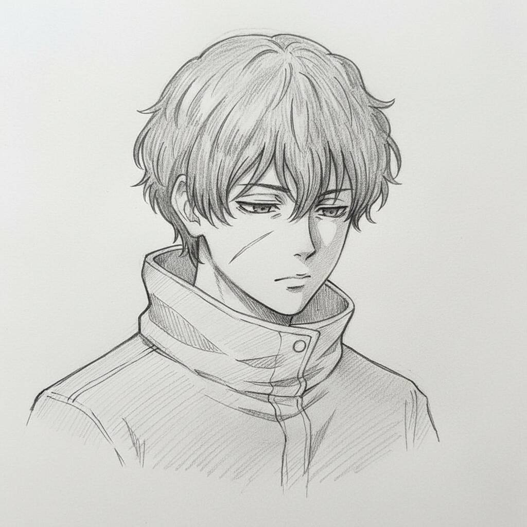 Desenho de Anime para Desenhar de um personagem masculino