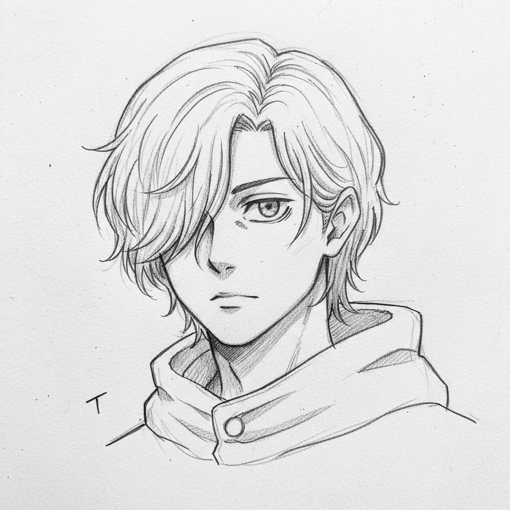 Desenho de Anime para Desenhar de um personagem masculino
