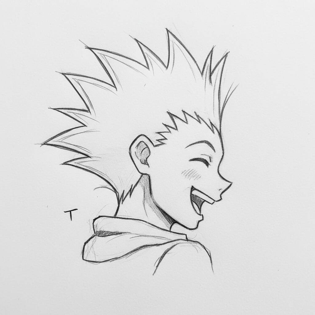 Desenho de Anime para Desenhar de um personagem sorridente