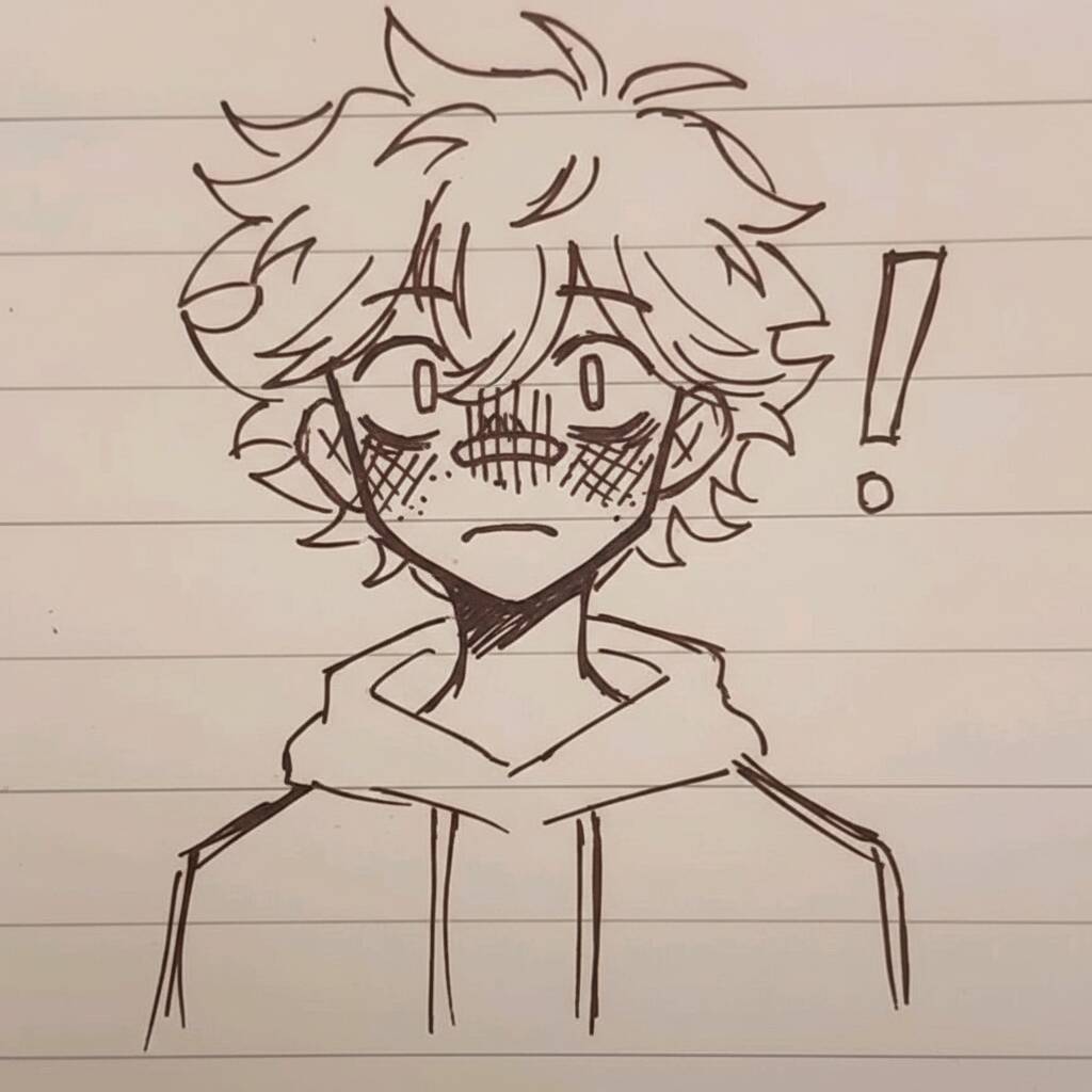 Desenho de Anime para Desenhar de um personagem surpreso