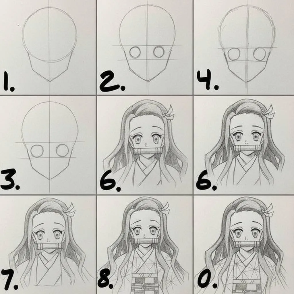 Desenho de Anime para Desenhar de uma Garota com Kimono