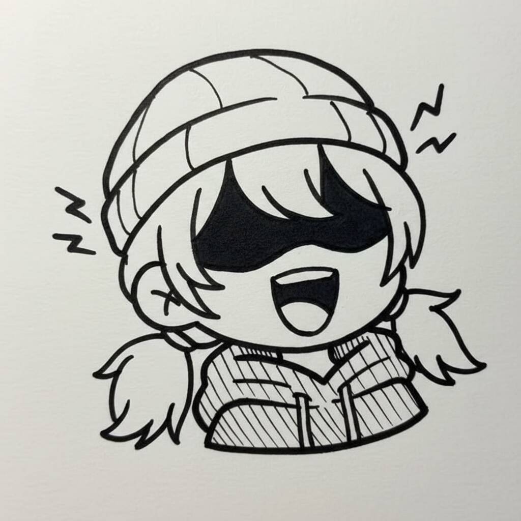 Desenho de Anime para Desenhar de uma garota feliz
