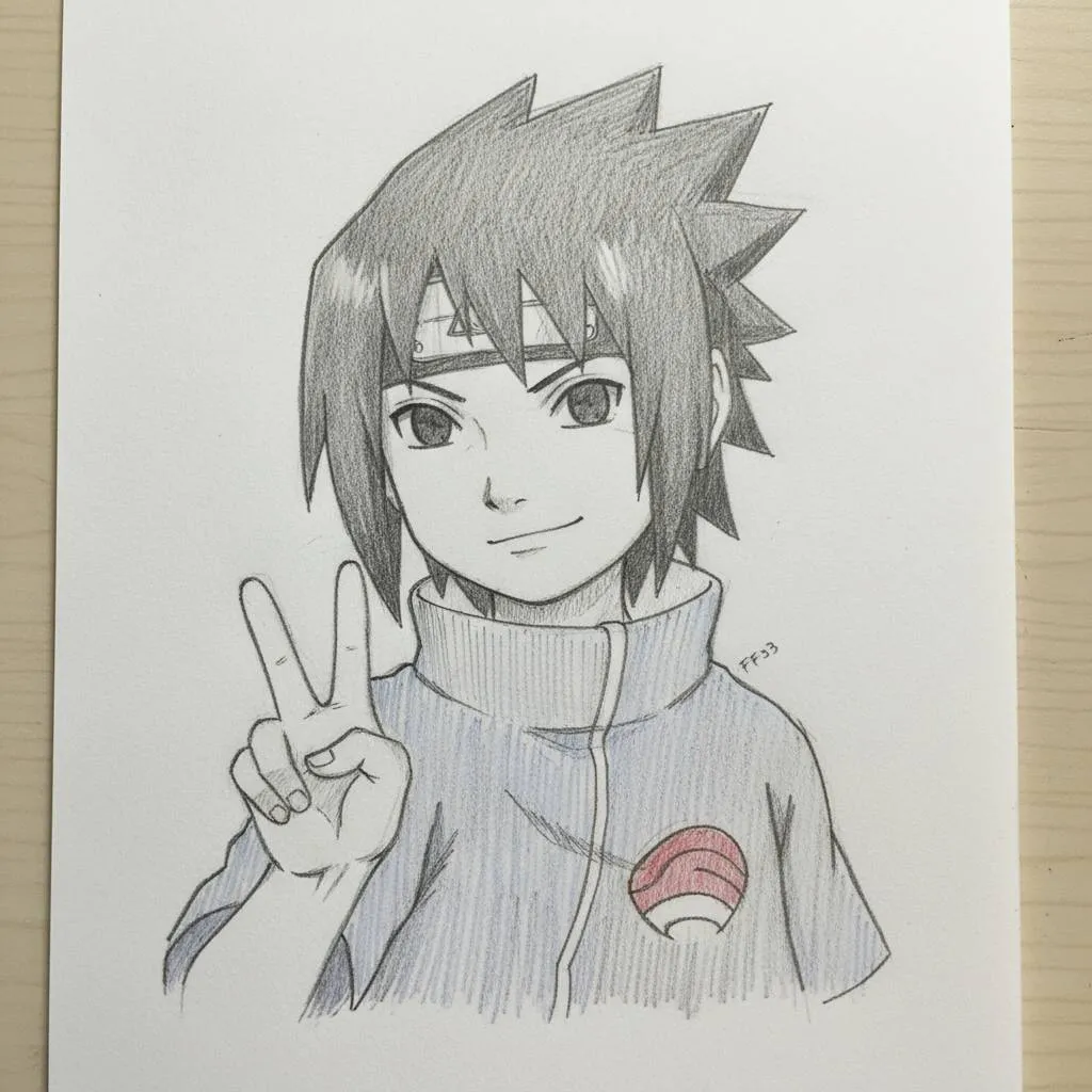 Desenho de Anime para Desenhar do Sasuke