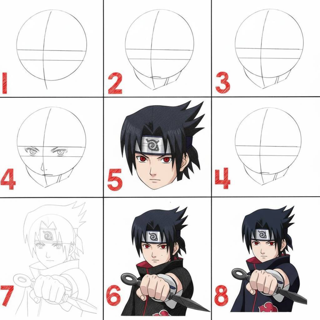 Desenho de Anime para Desenhar do Sasuke