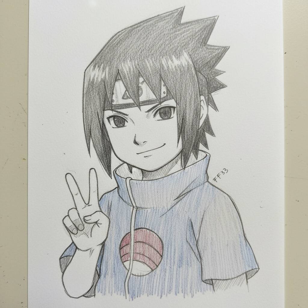 Desenho de Anime para Desenhar do Sasuke