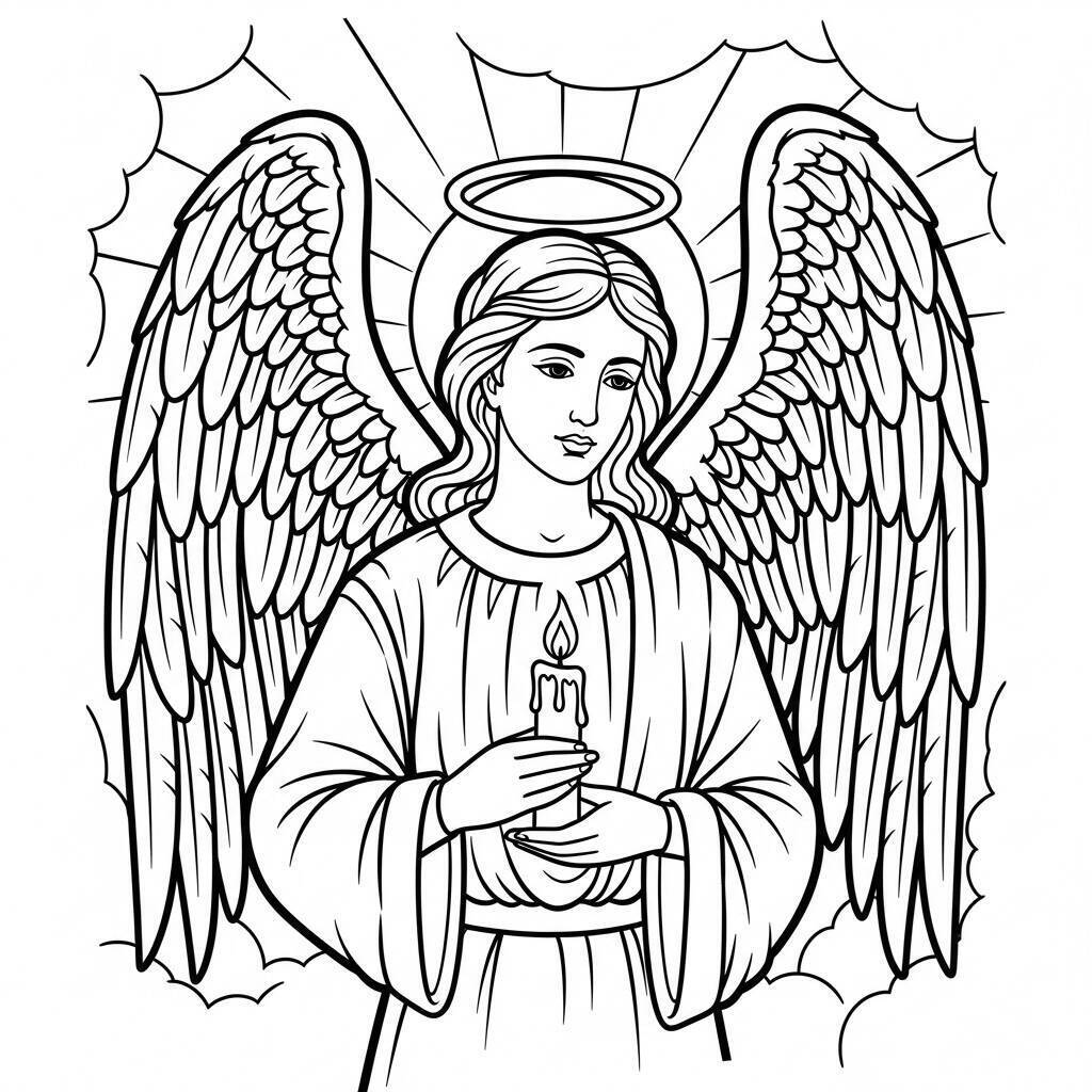 Coloriage ange de Noël