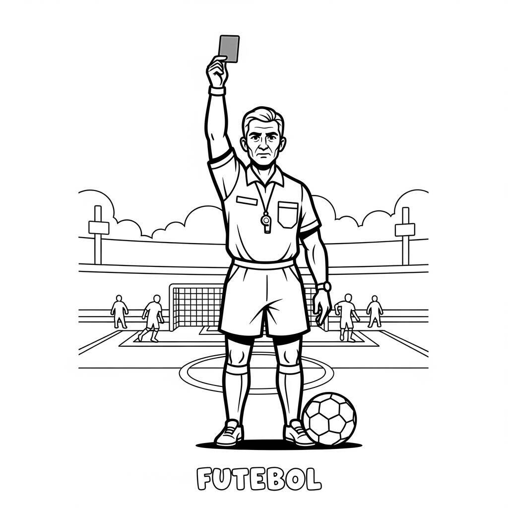 Desenho de Árbitro de Futebol para Colorir