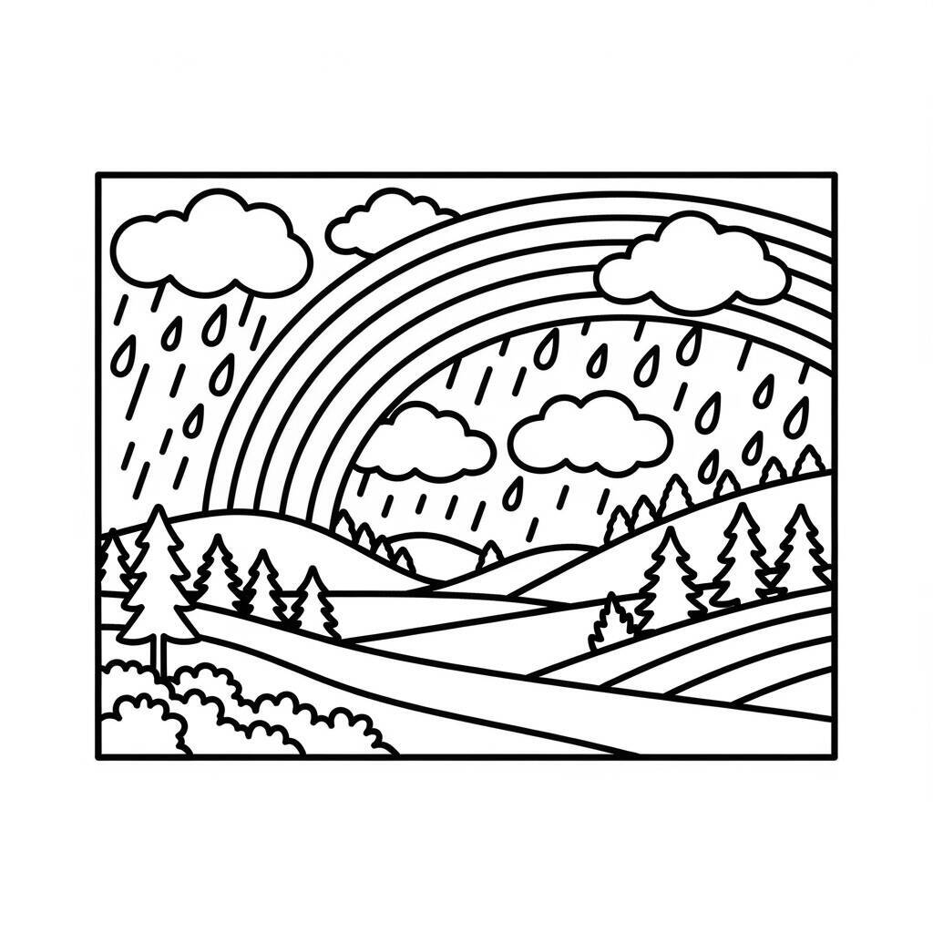 Desenho de Arco-íris para Colorir