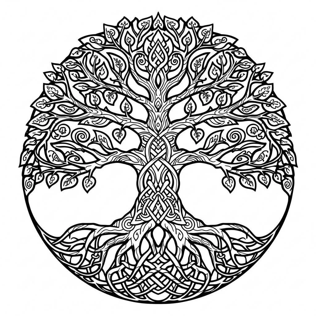 Desenho-de-Arvore-da-Vida-para-Colorir Desenho de Árvore da Vida para Colorir