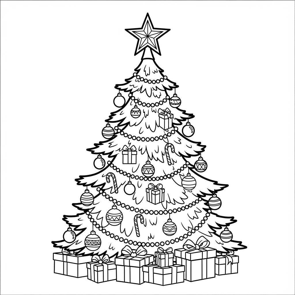 Coloriage arbre de Noël