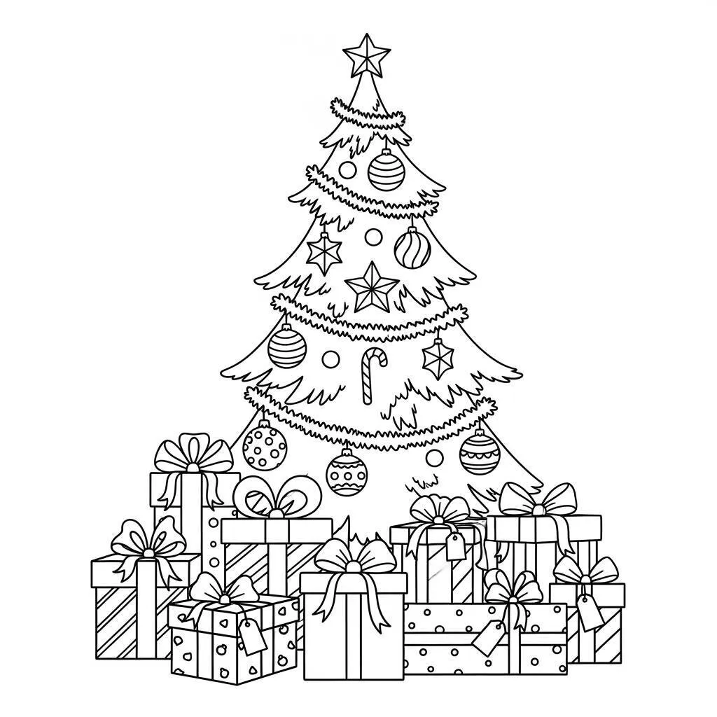 Desenho de Árvore de Natal para Colorir