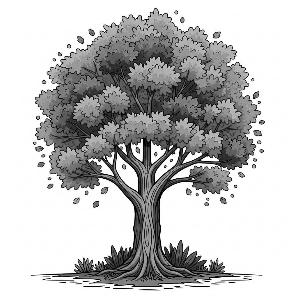 Autumn Tree Coloring Page