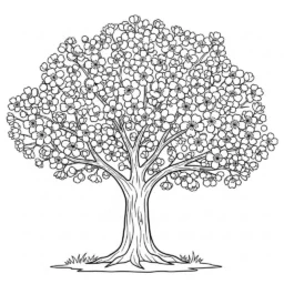 Desenho de Árvore de Sakura para Colorir