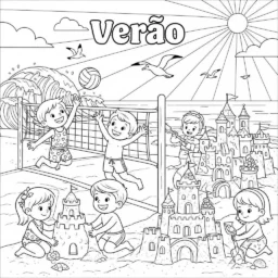 Página Para Colorear De Actividades En La Playa