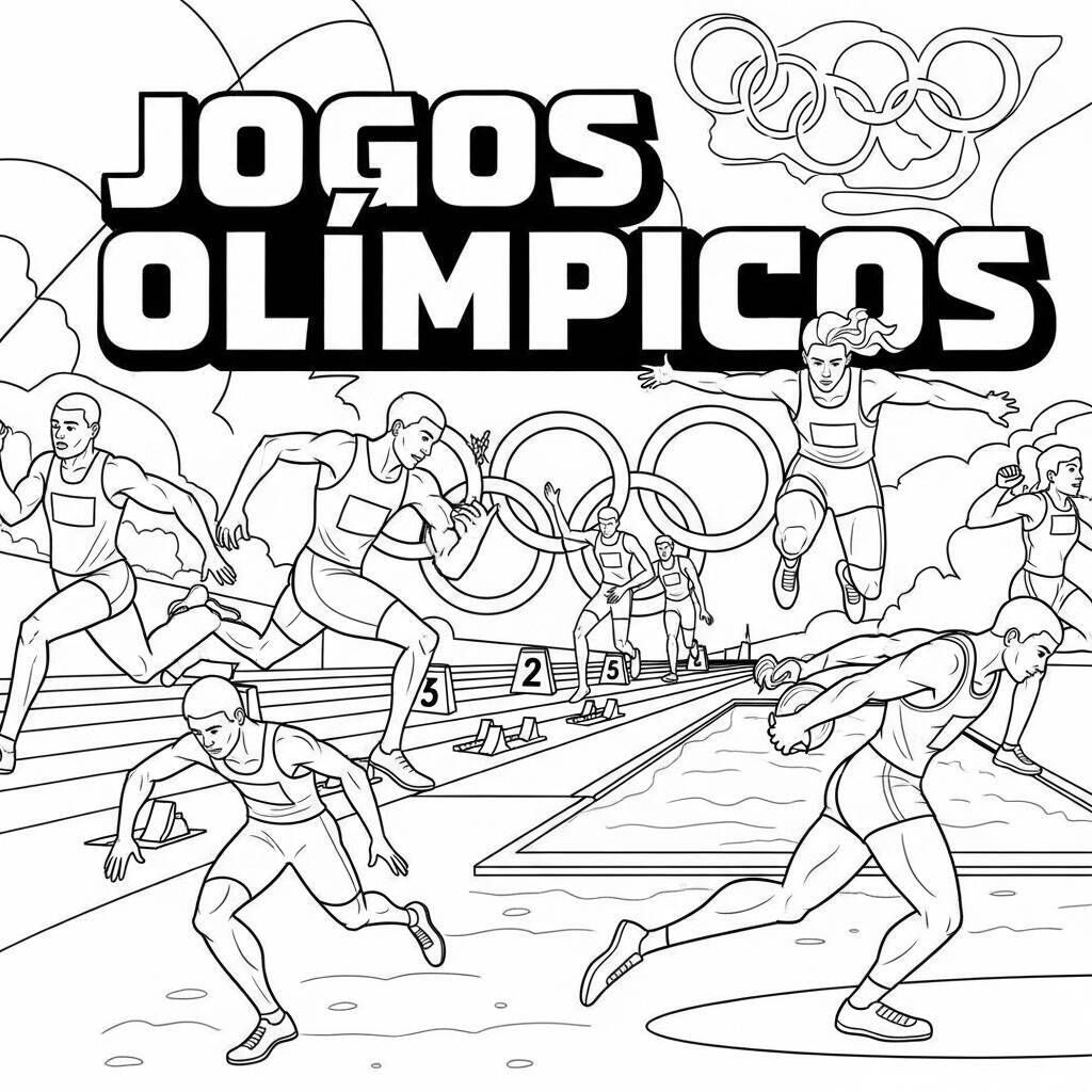 Desenho de Atletismo para Colorir