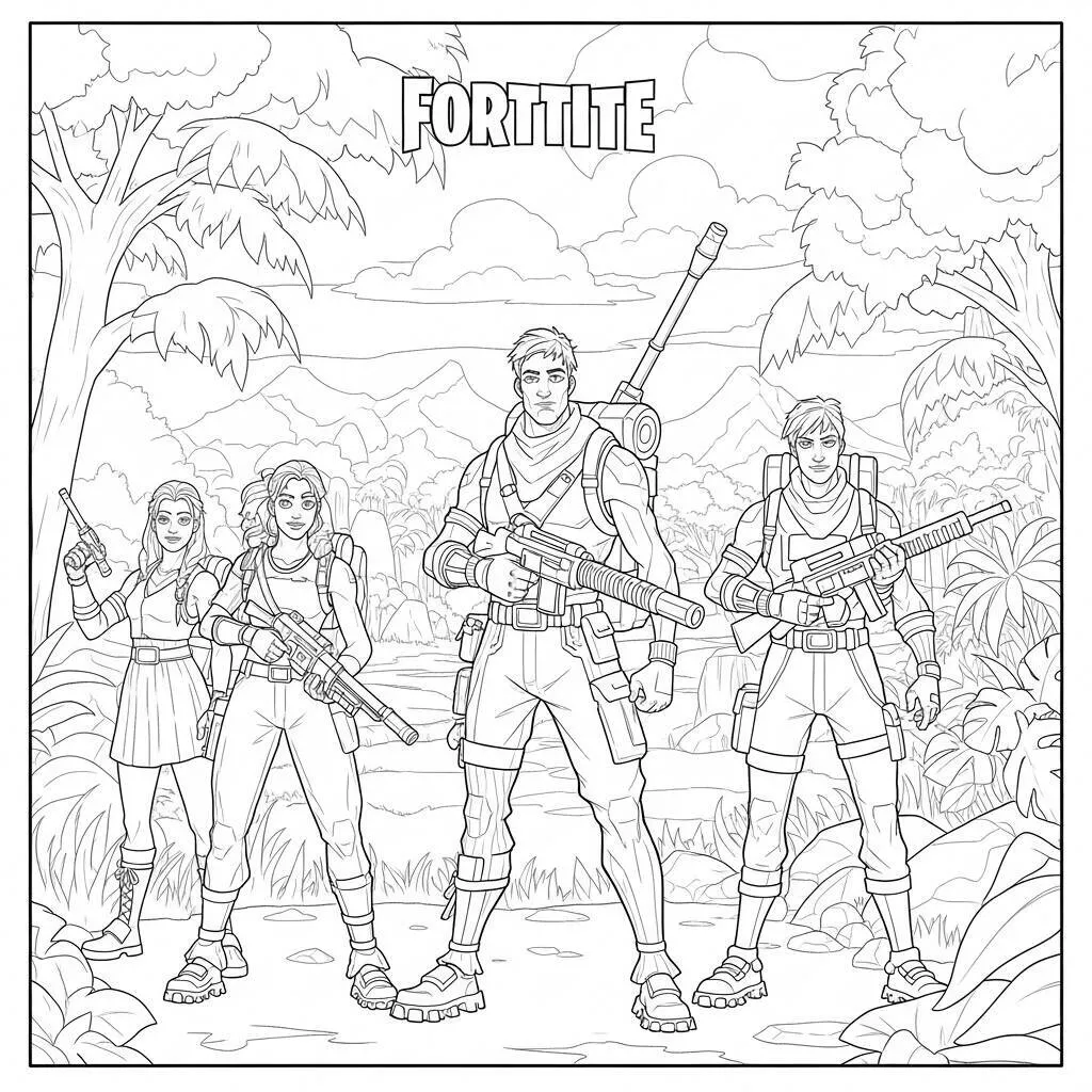 Desenho de Aventura Fortnite para Colorir