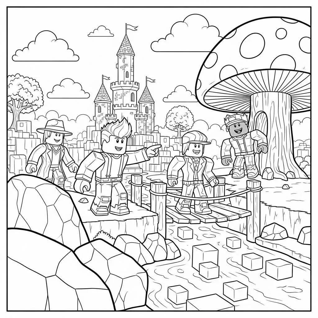 Desenho de Aventura do Roblox para Colorir