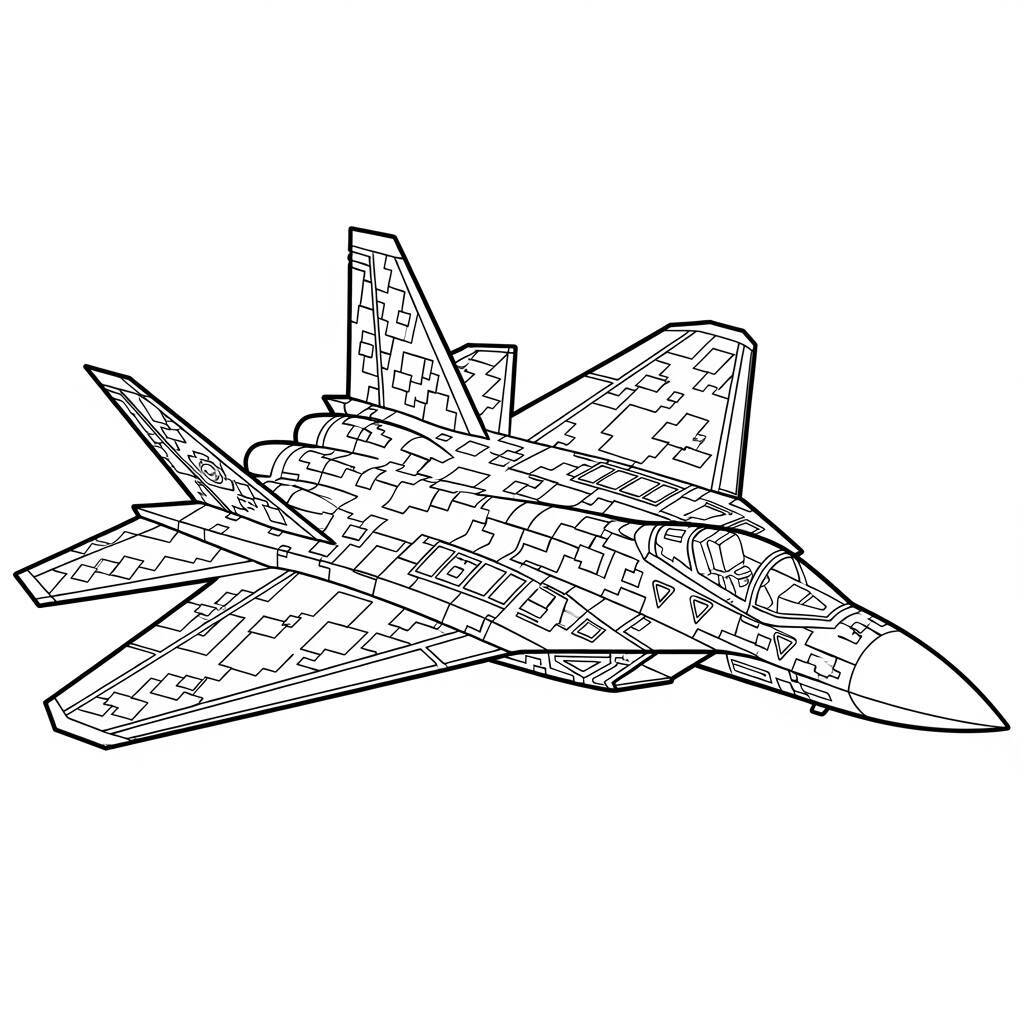Desenho de Avião Militar para Colorir