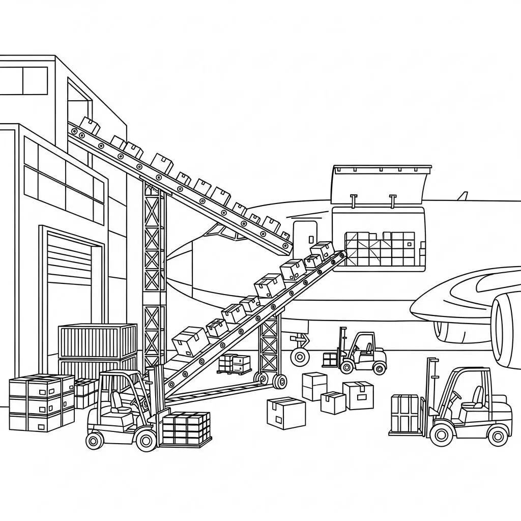 Desenho de Avião de Carga para Colorir