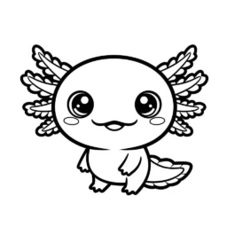 Desenho de Axolote Kawaii para Colorir
