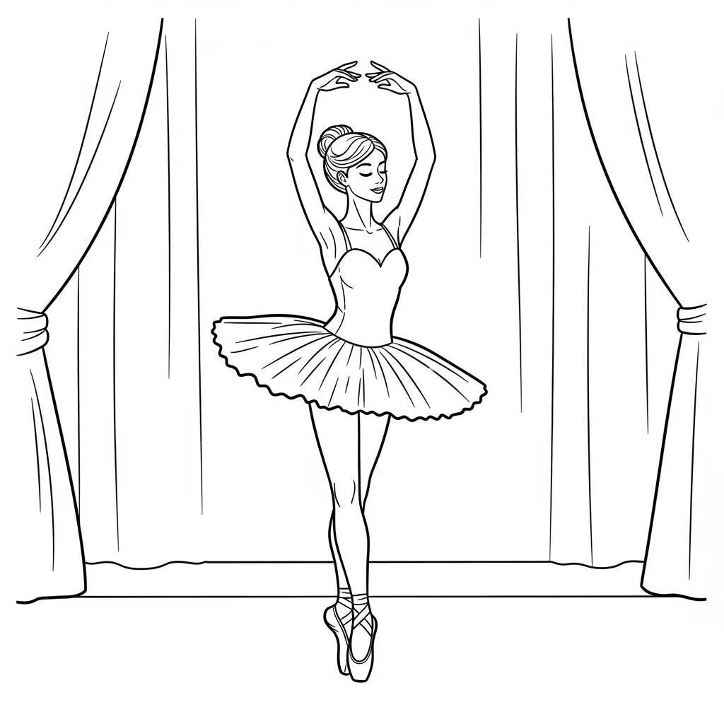 Desenho de Bailarina Clássica para Colorir