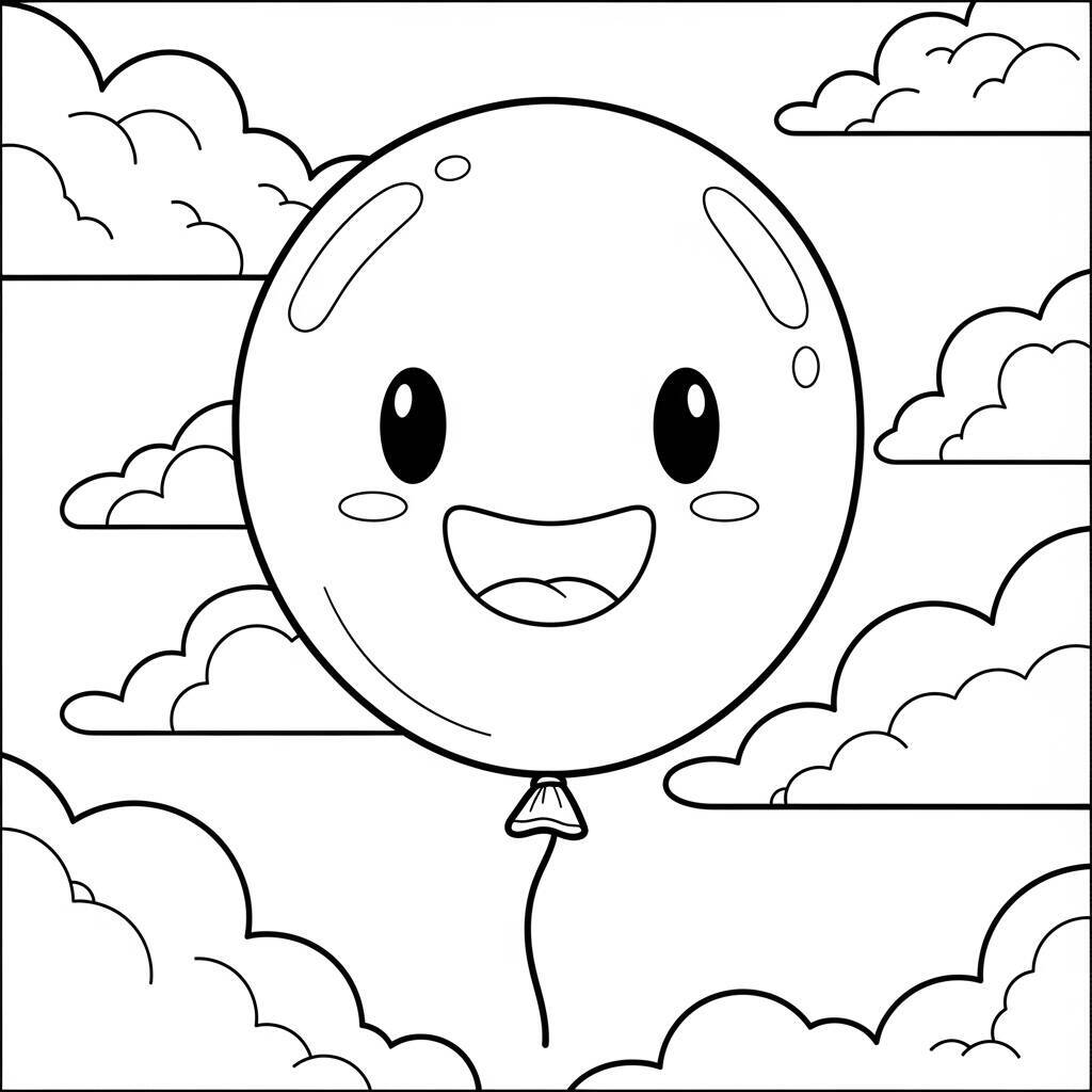Cute Balloon Coloring Page