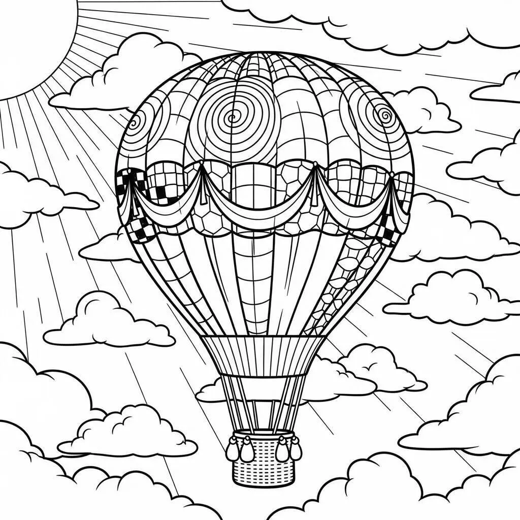 Desenho-de-Balao-Realista-para-Colorir Desenho de Balão Realista para Colorir