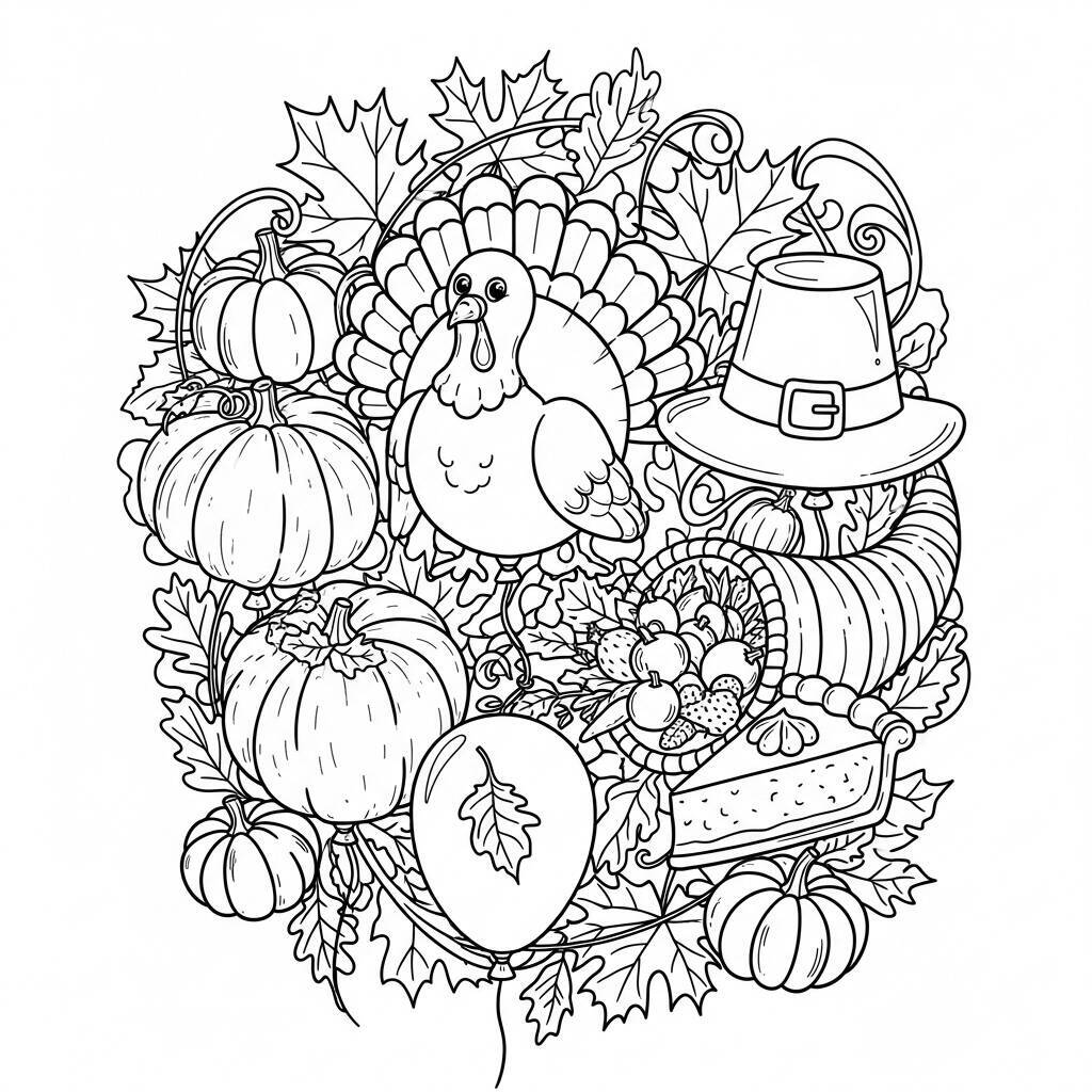 Coloriage de ballon de Thanksgiving