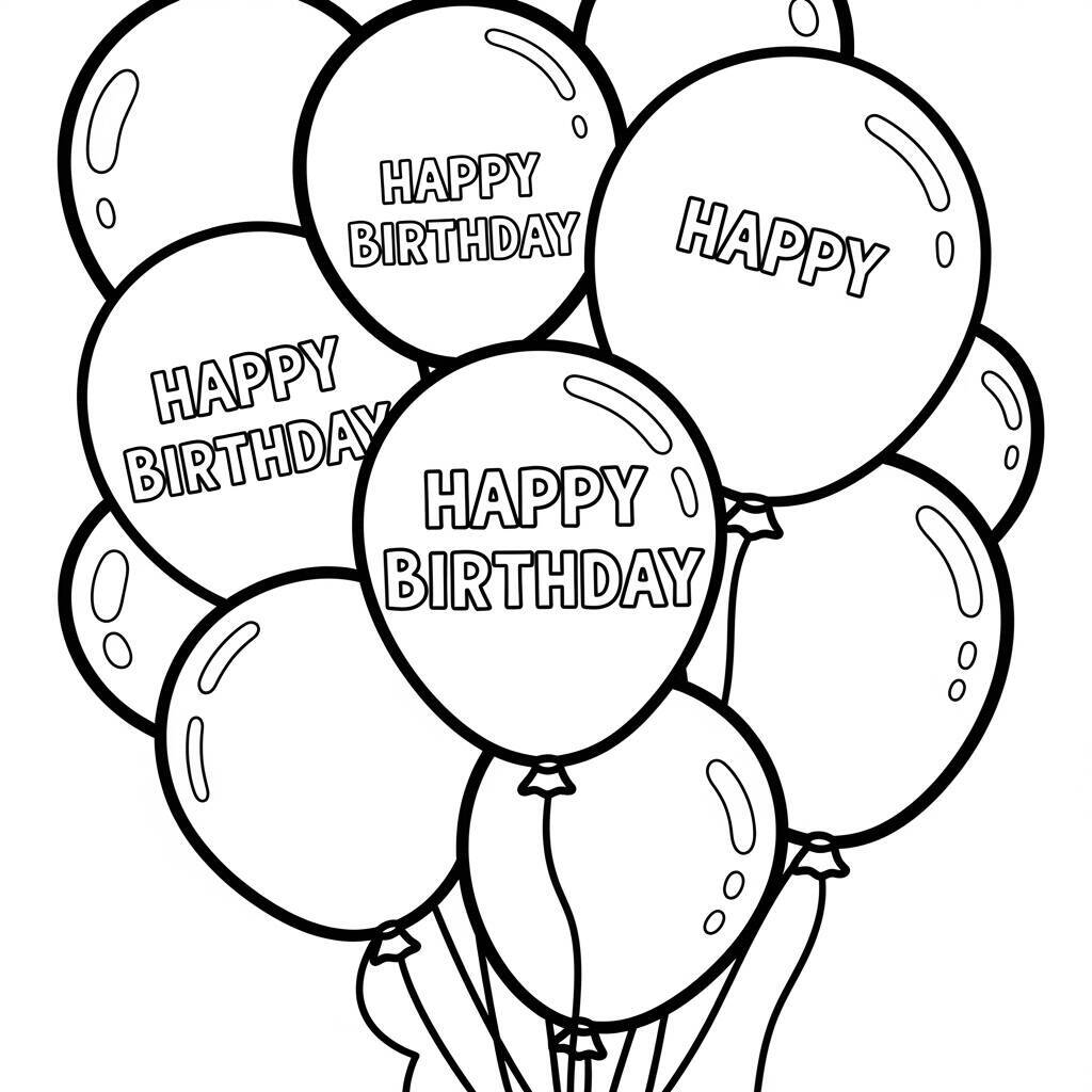 Coloriage de ballon d'anniversaire