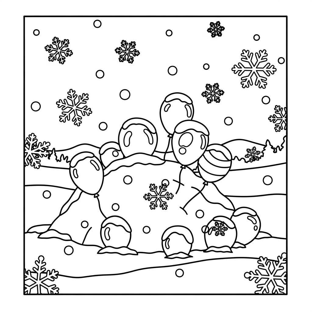 Coloriage de ballon d'hiver