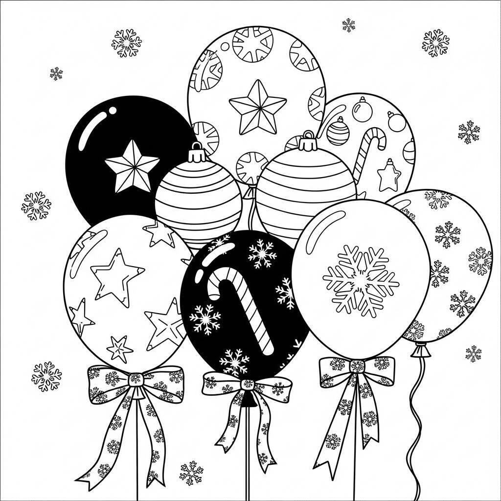 Coloriage de ballon de Noël