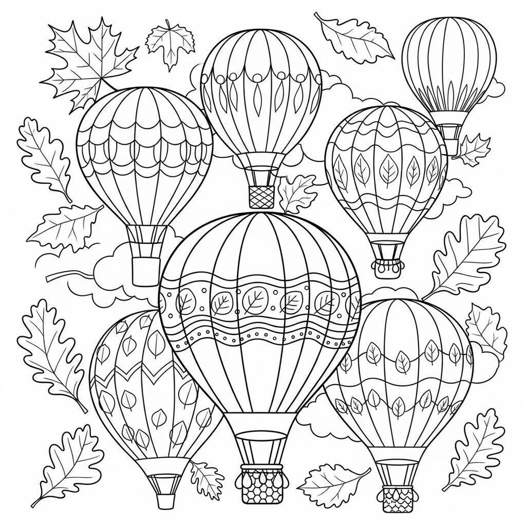 Coloriage de ballon d'automne