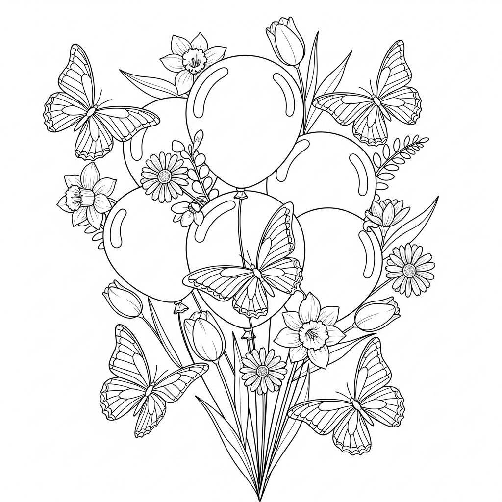 Coloriage de ballon de printemps