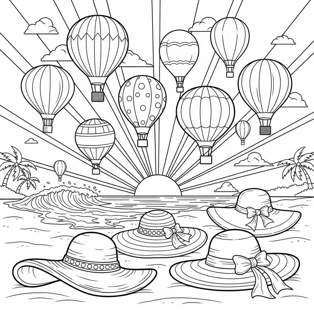 Coloriage Ballon un jour d'été