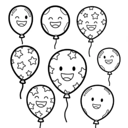 Página para colorear de globos para niños