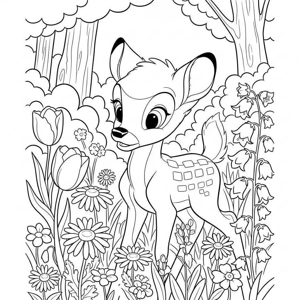 Desenho de Bambi para Colorir