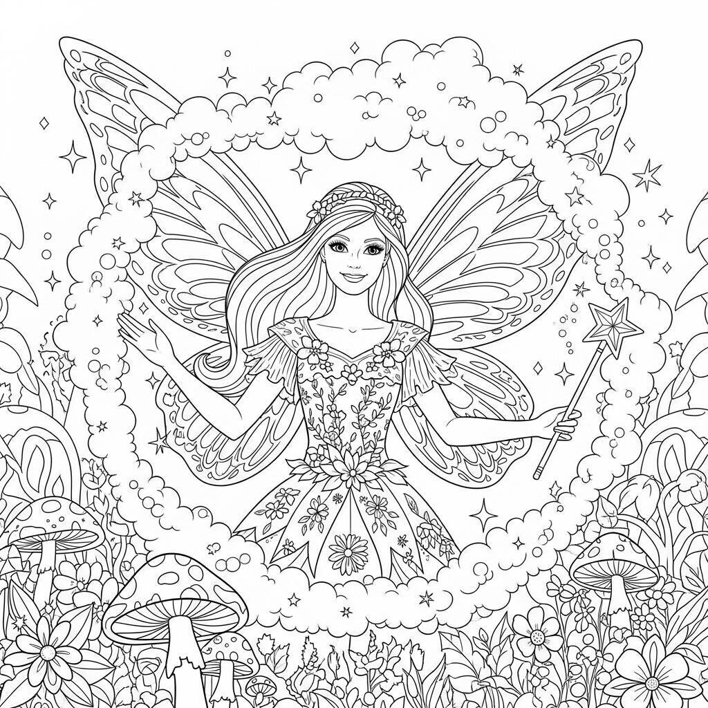 Magische Barbie-Malseite