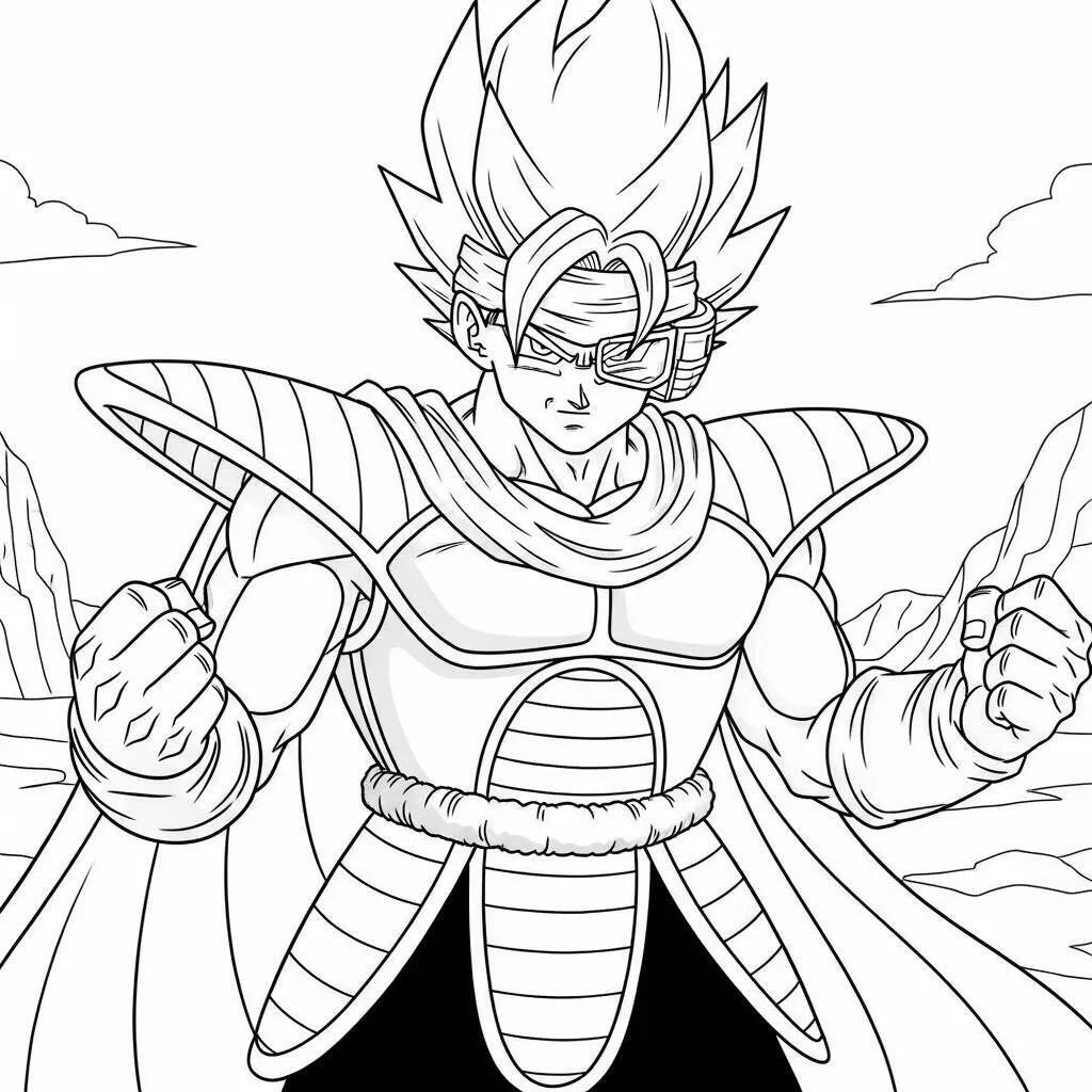 Desenho-de-Bardock-para-Colorir Bardock Página para colorear